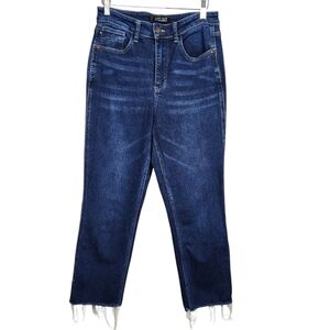 Judy Blue Betsy High Rise Cropped Straight Frayed Blue Jeans Women's Size 7 28